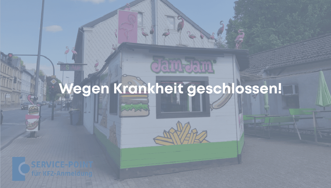Ein kleiner Imbiss mit bunten Gemälden und Flamingos ist wegen Krankheit geschlossen